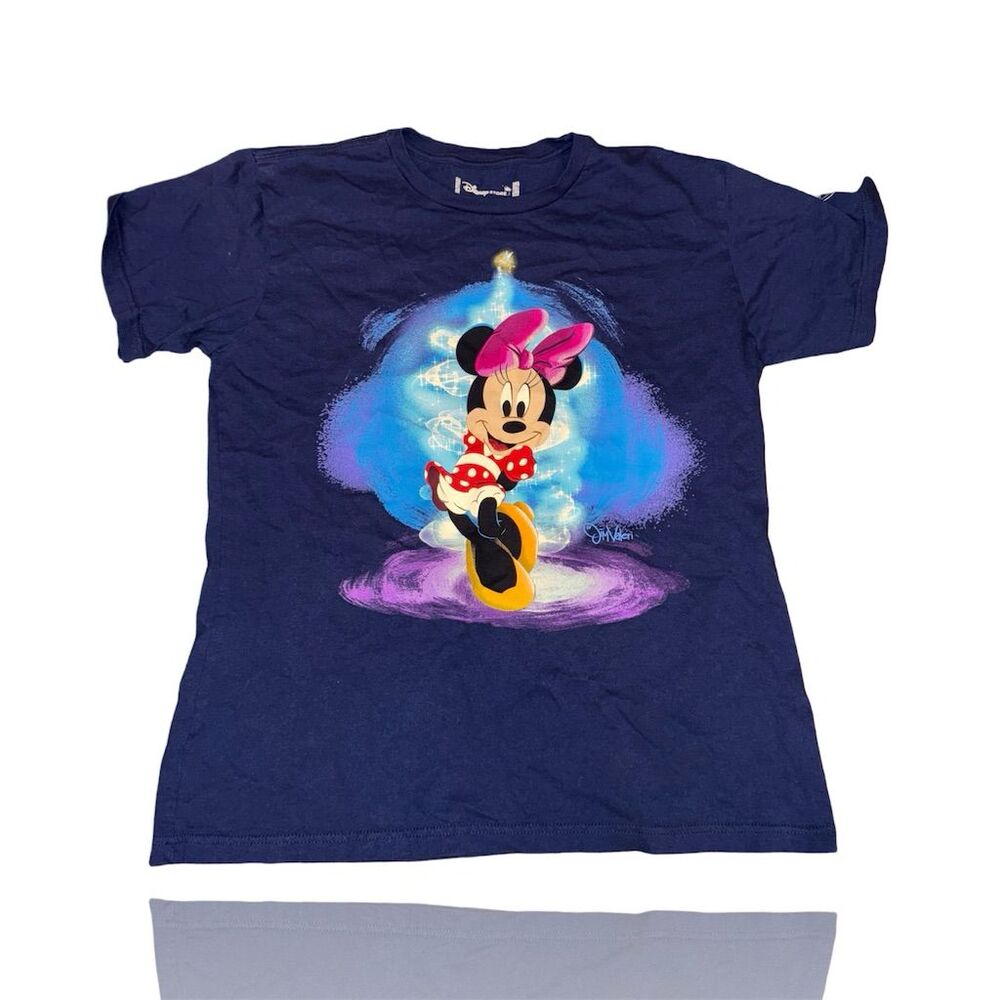 Disney Women's XL Minnie Mouse 25th Anniversary Graphic T-Shirt Blue
